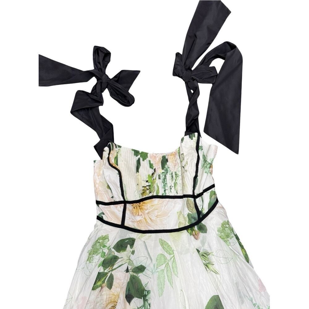 NWT Karen Millen Lydia Millen Floral Maxi Dress Silk Cotton Bow Strap 8 - Picture 8 of 12